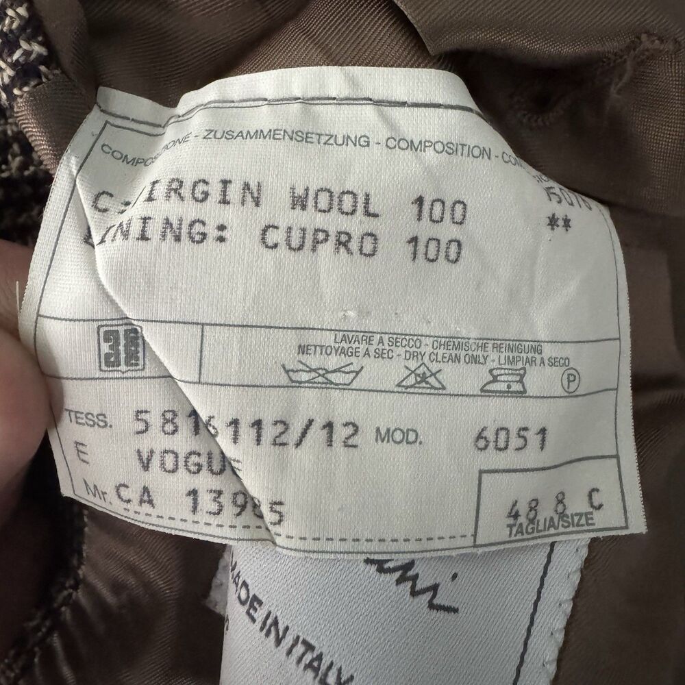 Corneliani Harry Rosen Blazer Men 38R/ 48IT Brown Glen Plaid Wool Cupro Italy - Picture 11 of 16